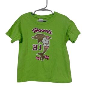 Girls Hawaii Dolphin Graphic Cotton T-Shirt
